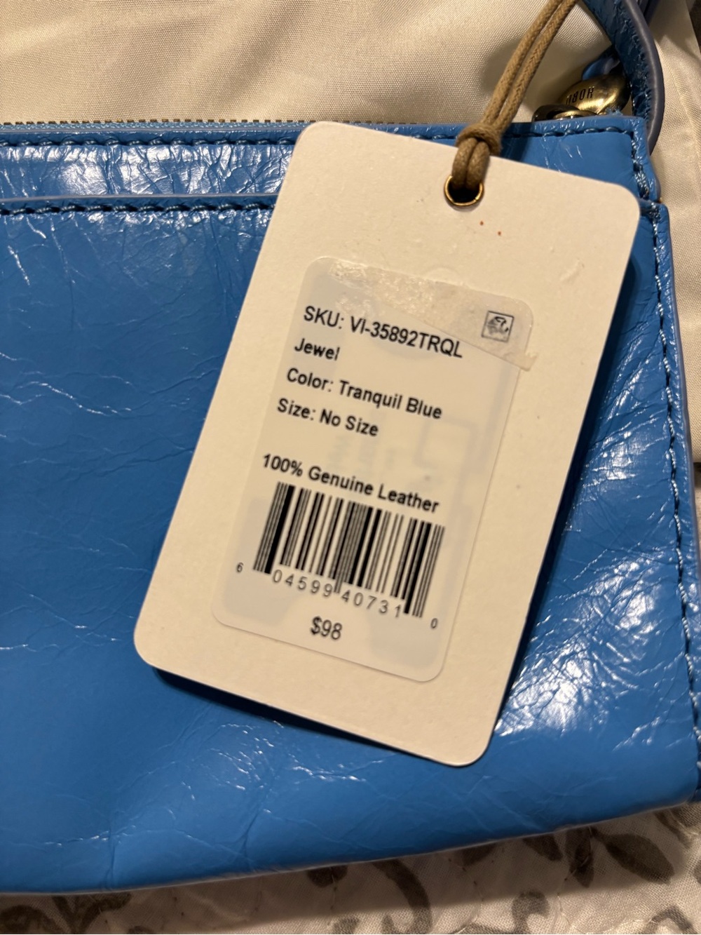 HOBO Jewel Sky Blue Leather Crossbody Bag - Picture 2 of 7